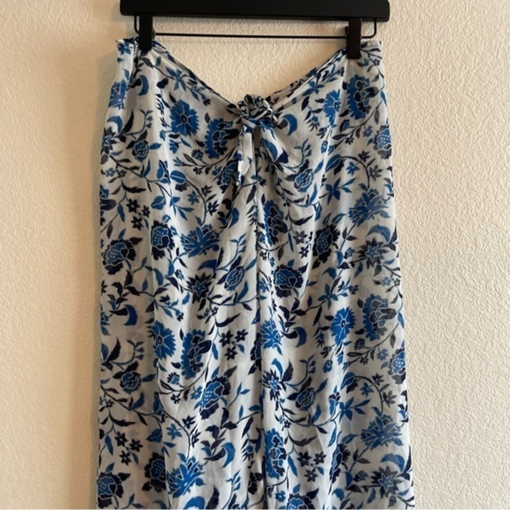 Victoria's Secret Y2K Blue Sheer Knot Front Floral Pants Women's Size Medium - Picture 2 of 11
